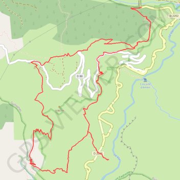 Itinéraire Gorges de Daluis, distance, dénivelé, altitude, carte, profil, trace GPS