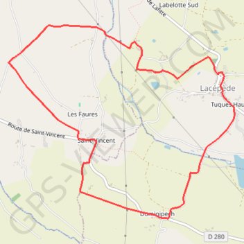 Itinéraire Randonnée entre Lot et Garonne, distance, dénivelé, altitude, carte, profil, trace GPS