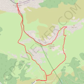 Itinéraire Ferrières - PIC D'ESTIBETTE, distance, dénivelé, altitude, carte, profil, trace GPS