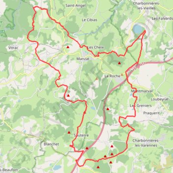 Itinéraire Autour de Manzat - Charbonnières-les-Vieilles, distance, dénivelé, altitude, carte, profil, trace GPS