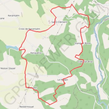 Itinéraire La vallée du Blavet - Le circuit de Saint-Clément, distance, dénivelé, altitude, carte, profil, trace GPS