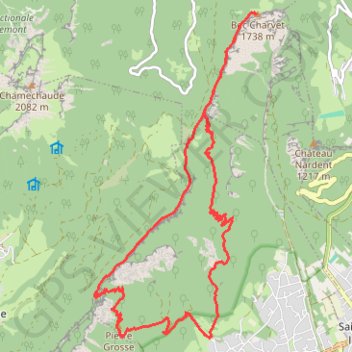 Itinéraire Bec Charvet par le Pas de la Branche, distance, dénivelé, altitude, carte, profil, trace GPS