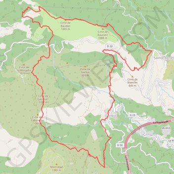 Itinéraire Cime de Baudon, distance, dénivelé, altitude, carte, profil, trace GPS