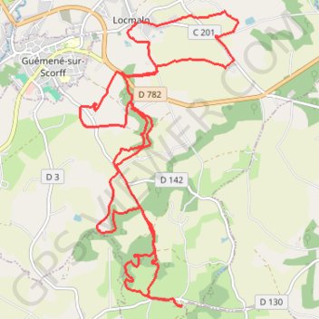 Itinéraire Randonnée de LOCMALO, distance, dénivelé, altitude, carte, profil, trace GPS