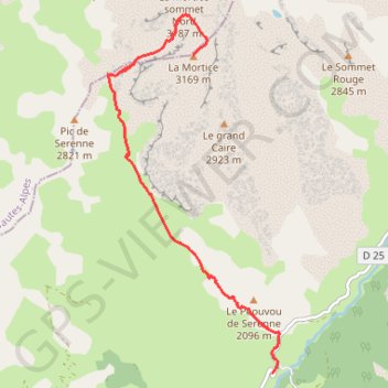 Itinéraire La Mortice, distance, dénivelé, altitude, carte, profil, trace GPS