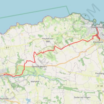 Itinéraire Tour du Cap Sizun - Étape 6, distance, dénivelé, altitude, carte, profil, trace GPS