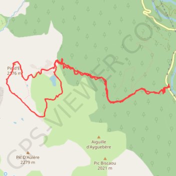 Itinéraire Lac et Pic d'Er en circuit depuis Gabas, distance, dénivelé, altitude, carte, profil, trace GPS