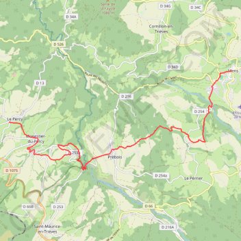 Itinéraire Sur les Pas des Huguenots - Le Percy - Mens, distance, dénivelé, altitude, carte, profil, trace GPS