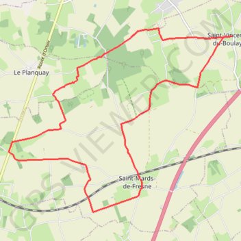 Itinéraire Boucle des Manoirs - Saint-Vincent-du-Boulay, distance, dénivelé, altitude, carte, profil, trace GPS