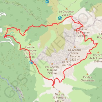 Itinéraire Pointe de Rognier, distance, dénivelé, altitude, carte, profil, trace GPS