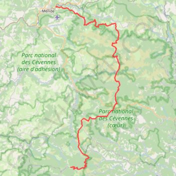 Itinéraire Mende - Signal de Finiels - Mont Aigoual, distance, dénivelé, altitude, carte, profil, trace GPS