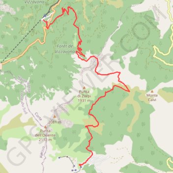 Itinéraire De Vizzavona au refuge d'E Capanelle, distance, dénivelé, altitude, carte, profil, trace GPS