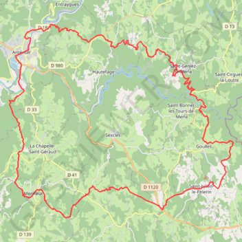 Itinéraire GRP - La Xaintrie Noire, distance, dénivelé, altitude, carte, profil, trace GPS