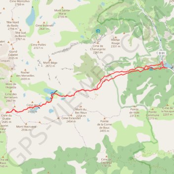 Itinéraire Cime du Diable, distance, dénivelé, altitude, carte, profil, trace GPS