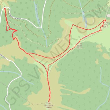 Itinéraire Mont d'Aspet - Pic de Belloc - Pic de Douly, distance, dénivelé, altitude, carte, profil, trace GPS