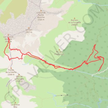 Itinéraire Les Grands Moulins, distance, dénivelé, altitude, carte, profil, trace GPS