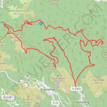 Itinéraire Camplong, distance, dénivelé, altitude, carte, profil, trace GPS