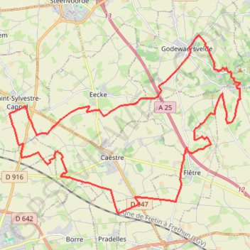 Itinéraire De Saint-Sylvestre-Cappel au Mont des Cats, distance, dénivelé, altitude, carte, profil, trace GPS