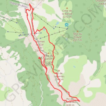 Itinéraire Rando Seyne pic Bernardez Dormillouse, distance, dénivelé, altitude, carte, profil, trace GPS