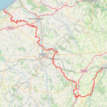 Itinéraire Randonnée entre Bernay et Villers-sur-Mer, distance, dénivelé, altitude, carte, profil, trace GPS