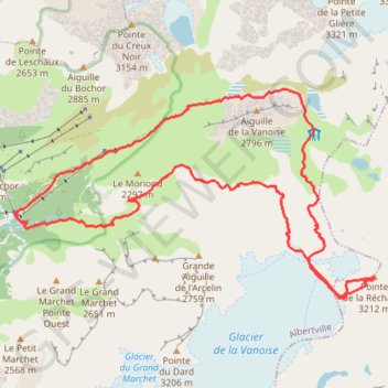Itinéraire Pointe de la Réchasse, distance, dénivelé, altitude, carte, profil, trace GPS