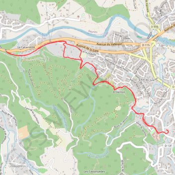 Itinéraire Autour de Céret, distance, dénivelé, altitude, carte, profil, trace GPS