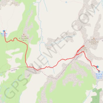 Itinéraire GR20 sud Asinau_Croci, distance, dénivelé, altitude, carte, profil, trace GPS