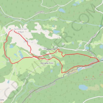 Itinéraire Val d'Ajol, distance, dénivelé, altitude, carte, profil, trace GPS