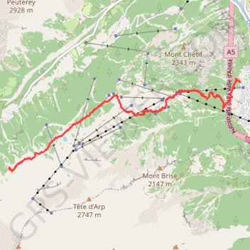 Itinéraire Courmayeur Randonnée, distance, dénivelé, altitude, carte, profil, trace GPS