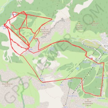 Itinéraire Auron, distance, dénivelé, altitude, carte, profil, trace GPS