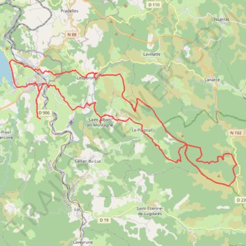 Itinéraire Langogne La Chavade-20565843, distance, dénivelé, altitude, carte, profil, trace GPS