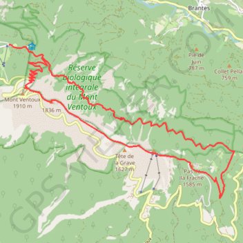 Itinéraire Crêtes et corniche nord du Mont Ventoux - Beaumont-du-Ventoux, distance, dénivelé, altitude, carte, profil, trace GPS