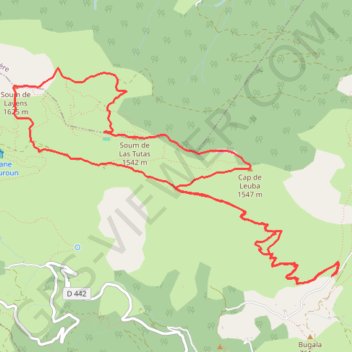 Itinéraire Layens, Soum de Lastutas, Cap de Leuba depuis Haut d'Ipère (Osse-en-Aspe), distance, dénivelé, altitude, carte, profil, trace GPS