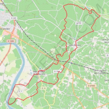 Itinéraire Saint-Émilion, distance, dénivelé, altitude, carte, profil, trace GPS