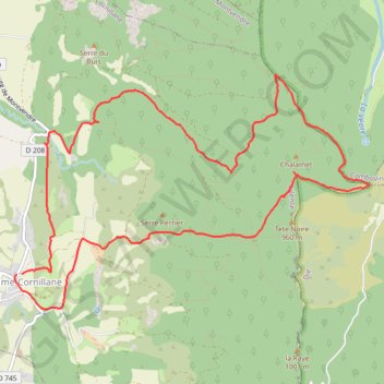 Itinéraire Pas du Buis. La Baume Cornillane, distance, dénivelé, altitude, carte, profil, trace GPS