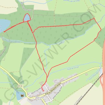 Itinéraire MARAULT(HenMiMaison-MarieCalvès-BoisDesVervelles-PetitEtang-GrandEtangAnnéville-HenMiMaison), distance, dénivelé, altitude, carte, profil, trace GPS