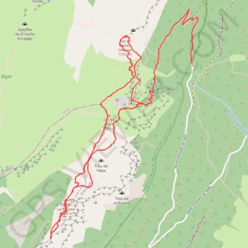 Itinéraire Pas de La Rousse et Pas des Belles Ombres par la Croix de l'Alpe depuis le Pré Orcel, distance, dénivelé, altitude, carte, profil, trace GPS