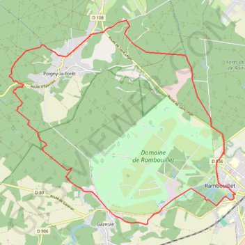 Itinéraire SENTIER DE RAMBOUILLET, distance, dénivelé, altitude, carte, profil, trace GPS