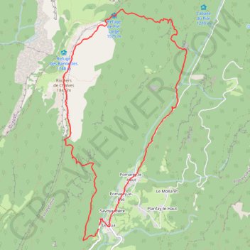 Itinéraire Rochers de Chalves en boucle depuis la Pont du Gua (Chartreuse), distance, dénivelé, altitude, carte, profil, trace GPS