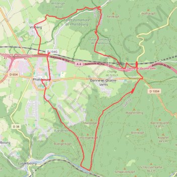 Itinéraire Circuit de Bonne Fontaine - Phalsbourg, distance, dénivelé, altitude, carte, profil, trace GPS
