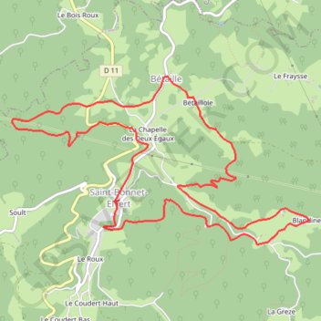 Itinéraire La chapelle - Saint-Bonnet-Elvert, distance, dénivelé, altitude, carte, profil, trace GPS