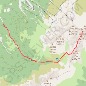 Itinéraire Dent du Pra, distance, dénivelé, altitude, carte, profil, trace GPS