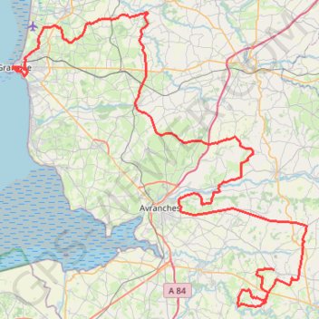 Itinéraire TM2023 Isigny - Granville V5-15954284, distance, dénivelé, altitude, carte, profil, trace GPS