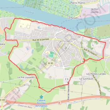 Itinéraire Le Pellerin, distance, dénivelé, altitude, carte, profil, trace GPS