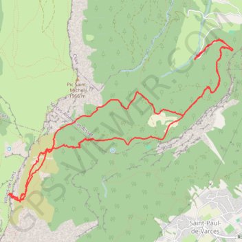 Itinéraire Les Crocs face Est depuis Saint Ange (Vercors), distance, dénivelé, altitude, carte, profil, trace GPS