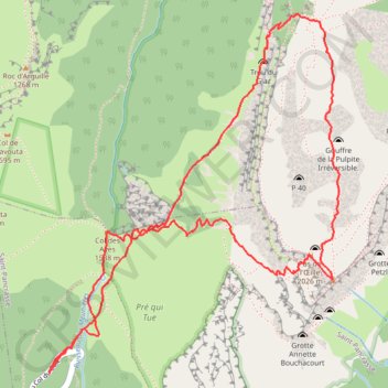 Itinéraire Dent de Crolles par le Trou du Glaz (Chartreuse), distance, dénivelé, altitude, carte, profil, trace GPS