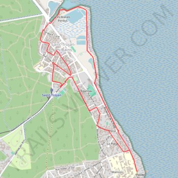 Itinéraire Saint Trojan les Bains et ses villas balnéaires, distance, dénivelé, altitude, carte, profil, trace GPS