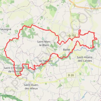 Itinéraire Saint-Christophe-de-Valains, distance, dénivelé, altitude, carte, profil, trace GPS