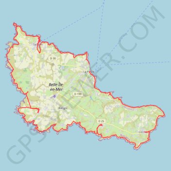 Itinéraire Rando belle ile, distance, dénivelé, altitude, carte, profil, trace GPS