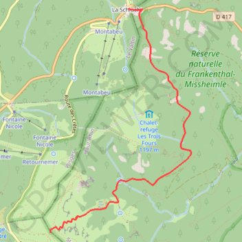 Itinéraire Sentier des Roches, distance, dénivelé, altitude, carte, profil, trace GPS